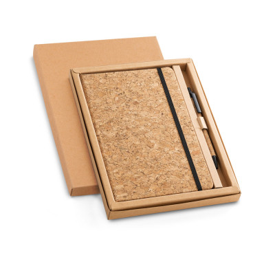 FREUD. A5 notepad and ballpoint pen set in cork